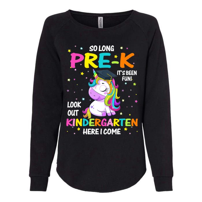 So Long Pre-K Kindergarten Here I Come Unicorn Graduation Womens California Wash Sweatshirt