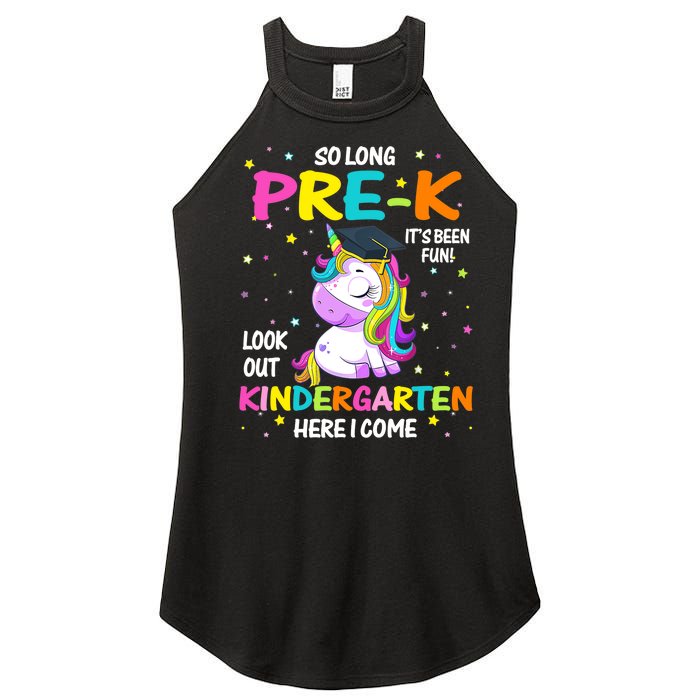 So Long Pre-K Kindergarten Here I Come Unicorn Graduation Women's Perfect Tri Rocker Tank