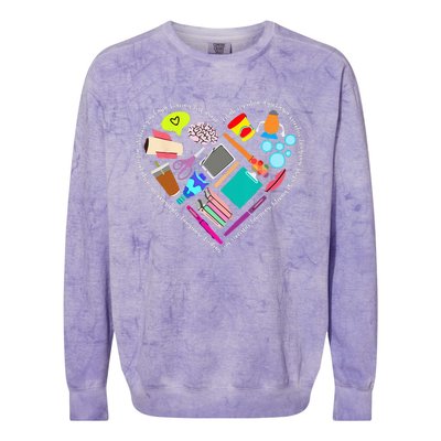 Speech Language Pathology SLP Speech Pathologist Heart Shape Colorblast Crewneck Sweatshirt