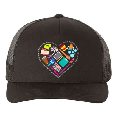 Speech Language Pathology SLP Speech Pathologist Heart Shape Yupoong Adult 5-Panel Trucker Hat