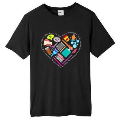 Speech Language Pathology SLP Speech Pathologist Heart Shape Tall Fusion ChromaSoft Performance T-Shirt