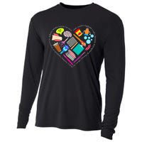 Speech Language Pathology SLP Speech Pathologist Heart Shape Cooling Performance Long Sleeve Crew