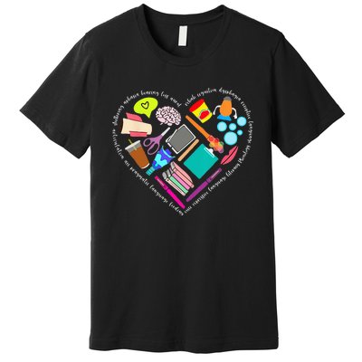 Speech Language Pathology SLP Speech Pathologist Heart Shape Premium T-Shirt