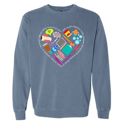 Speech Language Pathology SLP Speech Pathologist Heart Shape Garment-Dyed Sweatshirt