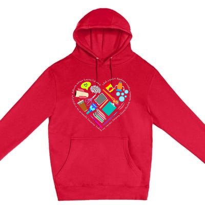 Speech Language Pathology SLP Speech Pathologist Heart Shape Premium Pullover Hoodie