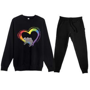 Sloth Lgbt Pride Sloths Pride Heart Gift Premium Crewneck Sweatsuit Set