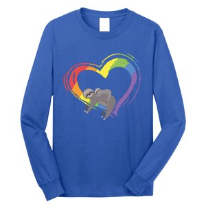 Sloth Lgbt Pride Sloths Pride Heart Gift Long Sleeve Shirt