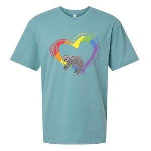 Sloth Lgbt Pride Sloths Pride Heart Gift Sueded Cloud Jersey T-Shirt