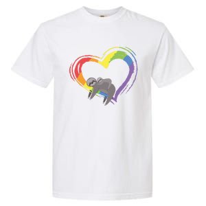 Sloth Lgbt Pride Sloths Pride Heart Gift Garment-Dyed Heavyweight T-Shirt