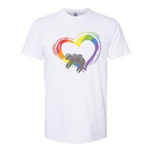 Sloth Lgbt Pride Sloths Pride Heart Gift Softstyle CVC T-Shirt