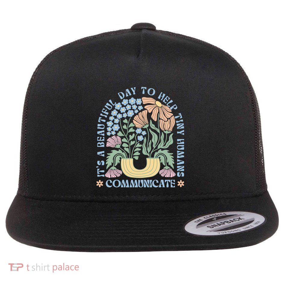 Speech Language Pathologist Pathology Speech Therapy Slp Flat Bill Trucker Hat