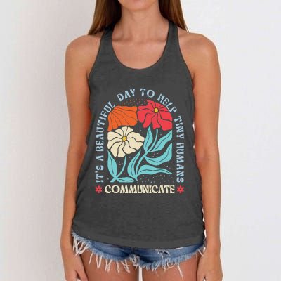 Speech Language Pathologist Pathology Speech Therapy Slp Women's Knotted Racerback Tank