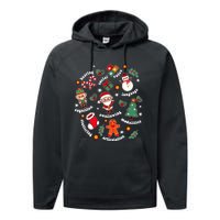 Speech Language Pathologist Slp Santa Squad Christmas Performance Fleece Hoodie