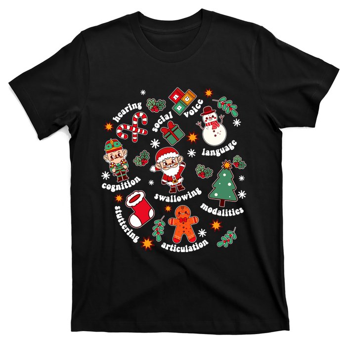 Speech Language Pathologist Slp Santa Squad Christmas T-Shirt