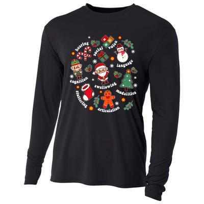 Speech Language Pathologist Slp Santa Squad Christmas Cooling Performance Long Sleeve Crew