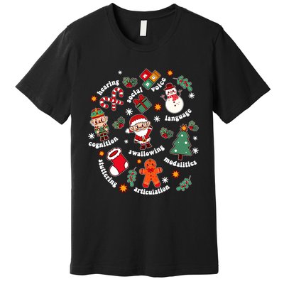 Speech Language Pathologist Slp Santa Squad Christmas Premium T-Shirt