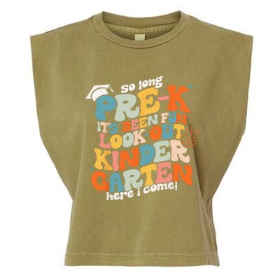 So Long PreK Kindergarten Here Graduate Last Day Of School Garment-Dyed Women's Muscle Tee