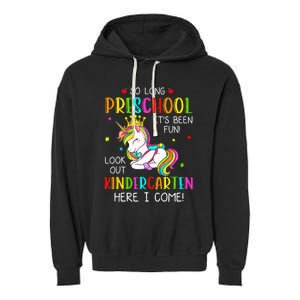 So Long Preschool Kindergarten Here I Come Graduation Garment-Dyed Fleece Hoodie