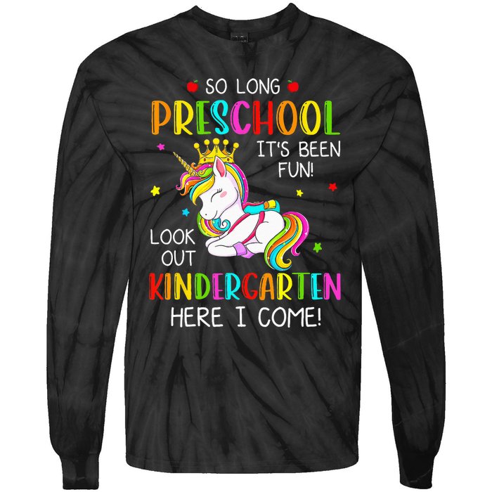 So Long Preschool Kindergarten Here I Come Graduation Tie-Dye Long Sleeve Shirt