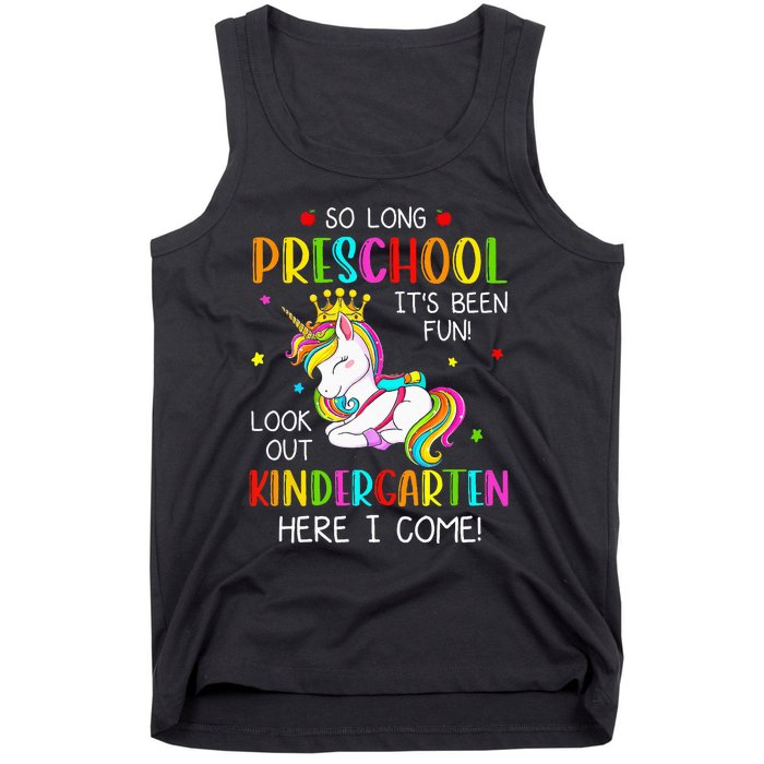 So Long Preschool Kindergarten Here I Come Graduation Tank Top