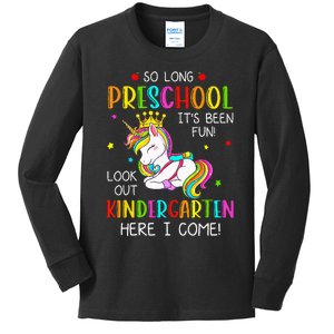 So Long Preschool Kindergarten Here I Come Graduation Kids Long Sleeve Shirt