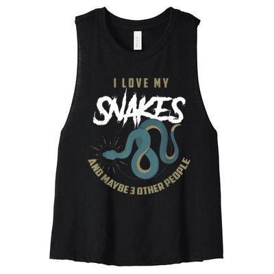 Snake Lover Pet Snake Owner Funny Snake Gift Women's Racerback Cropped Tank