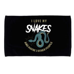 Snake Lover Pet Snake Owner Funny Snake Gift Microfiber Hand Towel