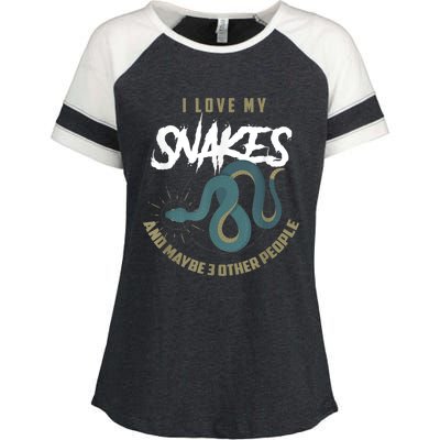 Snake Lover Pet Snake Owner Funny Snake Gift Enza Ladies Jersey Colorblock Tee