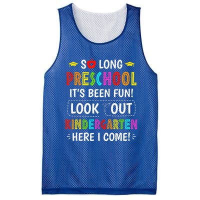 So Long Preschool Kindergarten Here I Come Graduation Mesh Reversible Basketball Jersey Tank