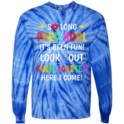 So Long Preschool Kindergarten Here I Come Graduation Tie-Dye Long Sleeve Shirt