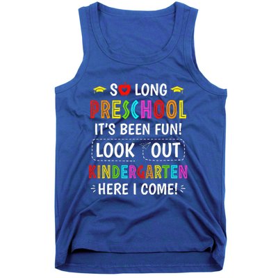 So Long Preschool Kindergarten Here I Come Graduation Tank Top