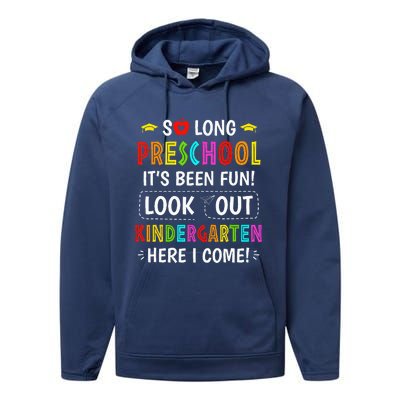 So Long Preschool Kindergarten Here I Come Graduation Performance Fleece Hoodie