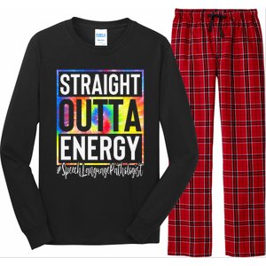 Speech Language Pathologist Straight Outta Energy Tie Dye Long Sleeve Pajama Set