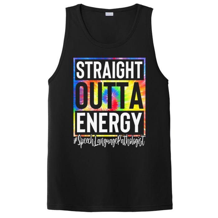 Speech Language Pathologist Straight Outta Energy Tie Dye PosiCharge Competitor Tank