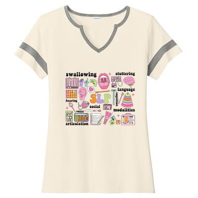 Speech Language Pathologist Speech Therapy Slp Ladies Halftime Notch Neck Tee