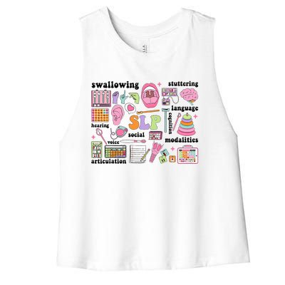 Speech Language Pathologist Speech Therapy Slp Women's Racerback Cropped Tank