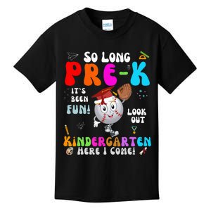 So Long PreK Kindergarten Here I Come Baseball Graduation Kids T-Shirt