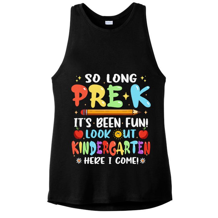 So Long PreK Its Been Fun Look Out Kindergarten Here I come Ladies PosiCharge Tri-Blend Wicking Tank