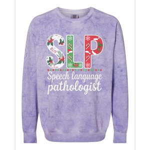 Speech Language Pathologist Christmas Speech Therapy Slp Gift Colorblast Crewneck Sweatshirt