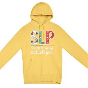 Speech Language Pathologist Christmas Speech Therapy Slp Gift Premium Pullover Hoodie