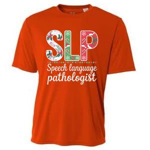 Speech Language Pathologist Christmas Speech Therapy Slp Gift Cooling Performance Crew T-Shirt