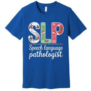 Speech Language Pathologist Christmas Speech Therapy Slp Gift Premium T-Shirt