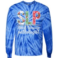 Speech Language Pathologist Christmas Speech Therapy Slp Gift Tie-Dye Long Sleeve Shirt