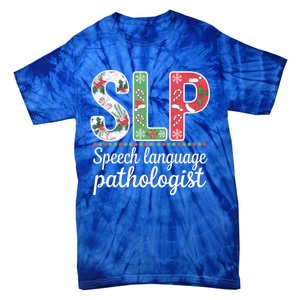 Speech Language Pathologist Christmas Speech Therapy Slp Gift Tie-Dye T-Shirt