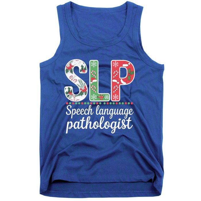 Speech Language Pathologist Christmas Speech Therapy Slp Gift Tank Top