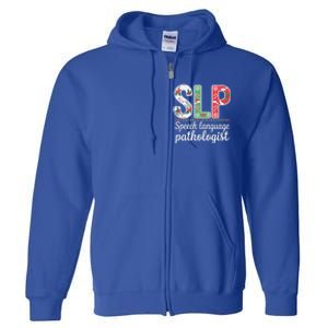 Speech Language Pathologist Christmas Speech Therapy Slp Gift Full Zip Hoodie