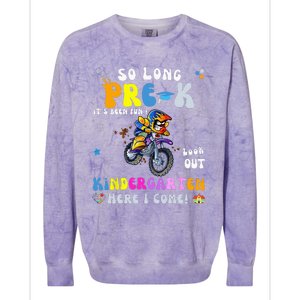 So Long PreK Kindergarten Here I Come Motorcycle Graduation Colorblast Crewneck Sweatshirt