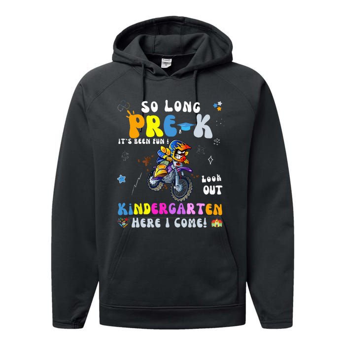 So Long PreK Kindergarten Here I Come Motorcycle Graduation Performance Fleece Hoodie