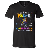 So Long PreK Kindergarten Here I Come Motorcycle Graduation V-Neck T-Shirt