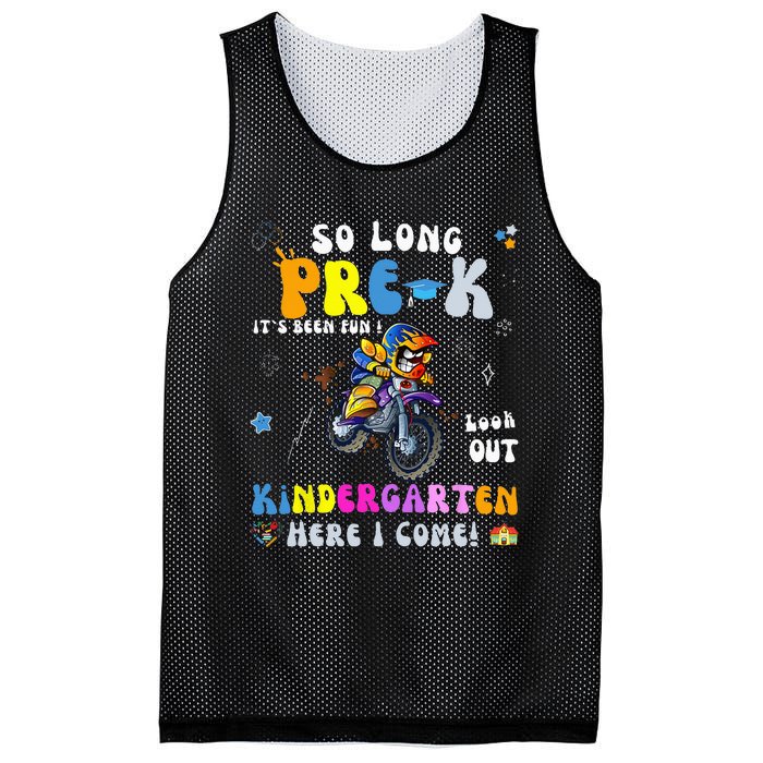 So Long PreK Kindergarten Here I Come Motorcycle Graduation Mesh Reversible Basketball Jersey Tank